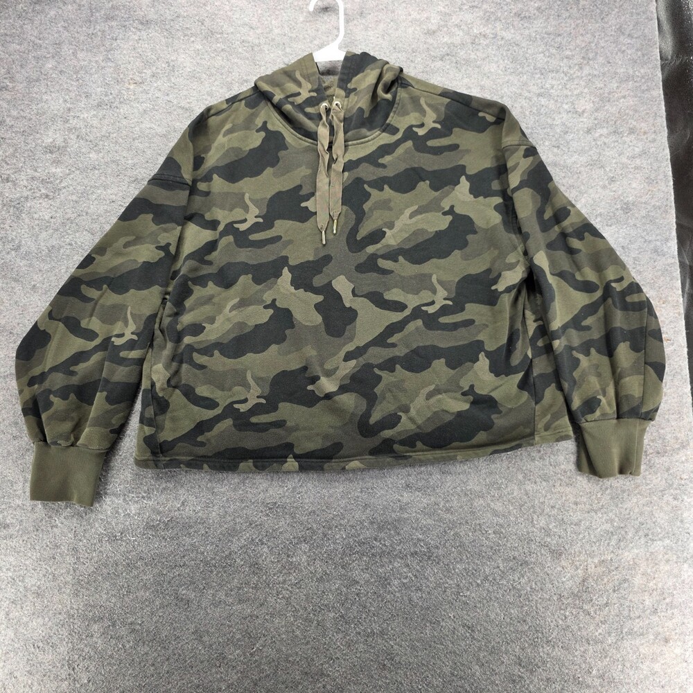 Old Navy Hoodie Womens XL Tall Cropped Green Camo